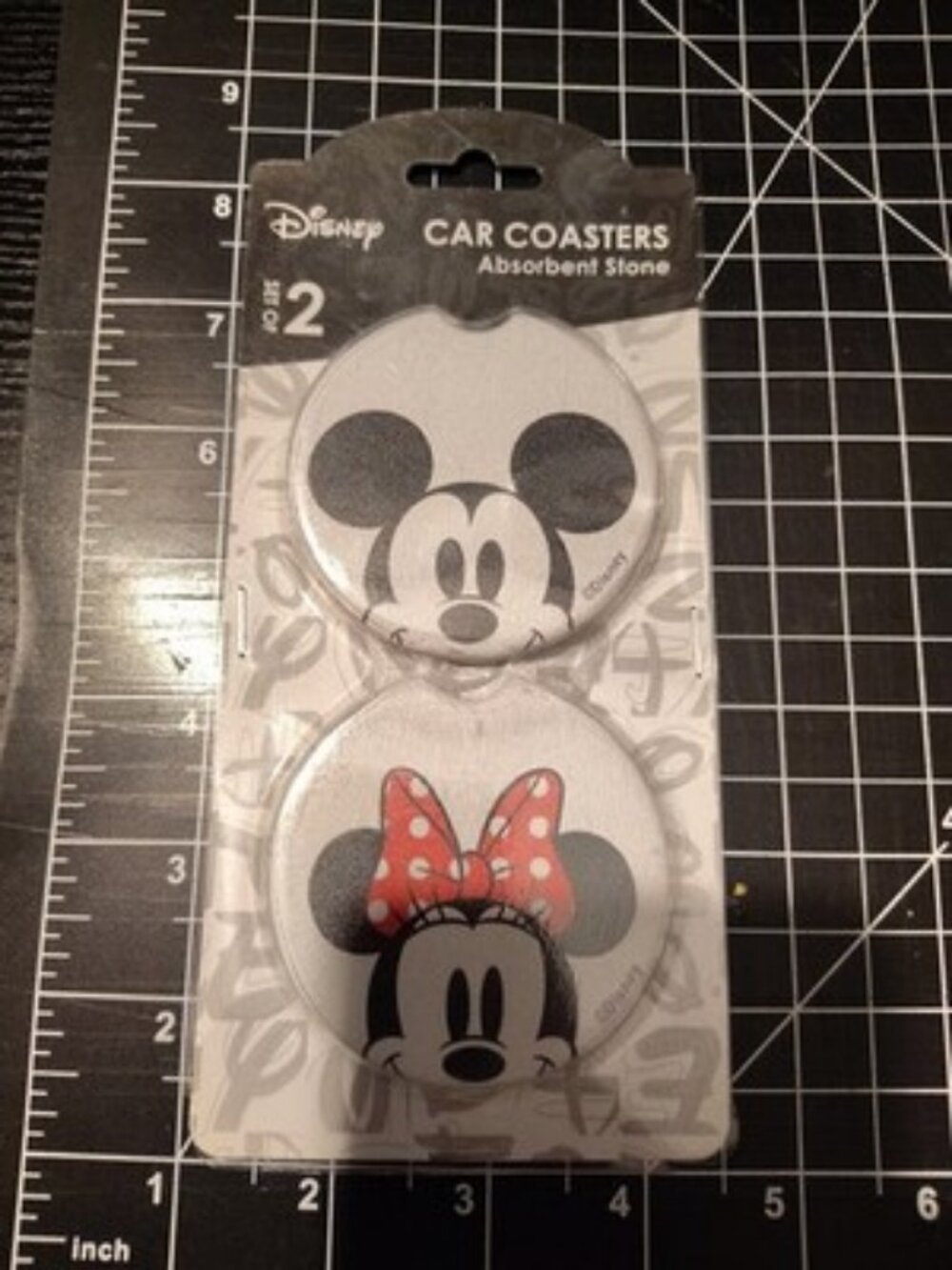 Disney Mickey Mouse and Minnie Mouse Ceramic Car Coasters - Fun Auto Coasters...